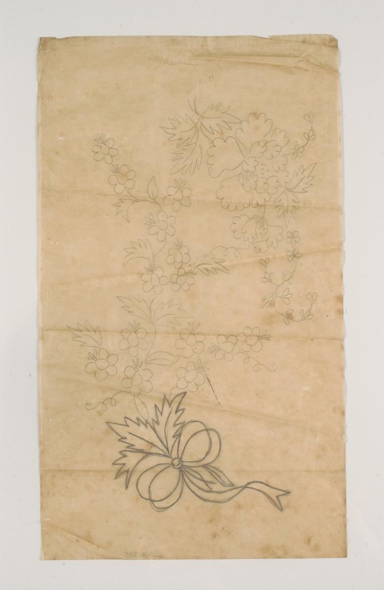 A paper stencil of embroidery patterns for the kebaya
