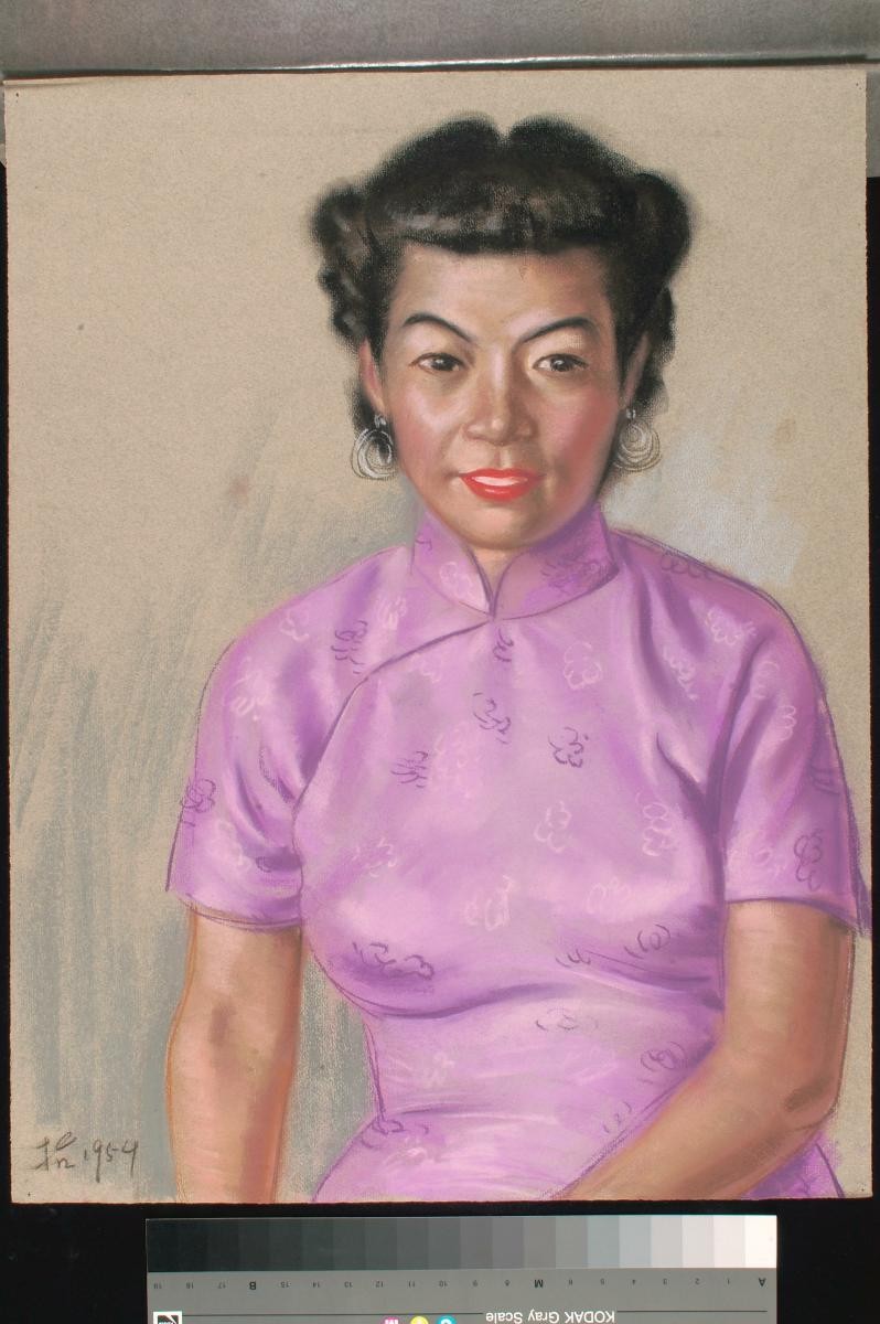 Lady in Purple Cheongsam