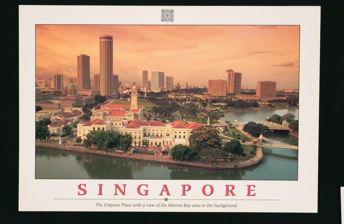 View of the mouth of the Singapore River, the civic district and the outlying city area