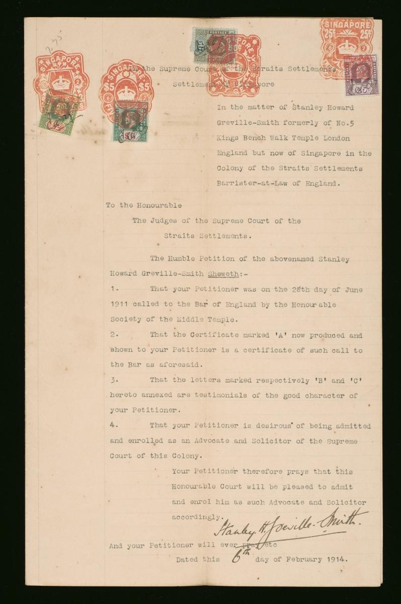 Petition of Stanley Howard Greville-Smith