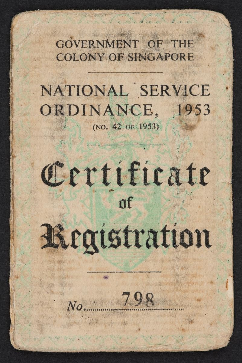 National Service Ordinance Certificate of Registration