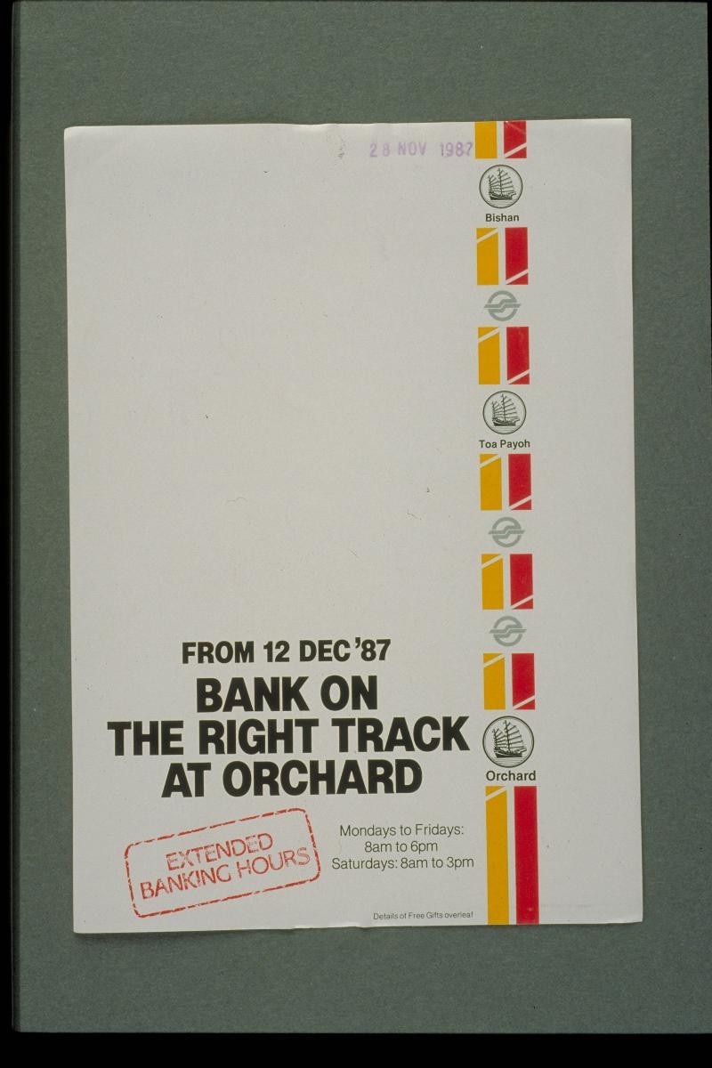 Oversea-Chinese Banking Corporation (OCBC) bank flyer featuring the North-South MRT line