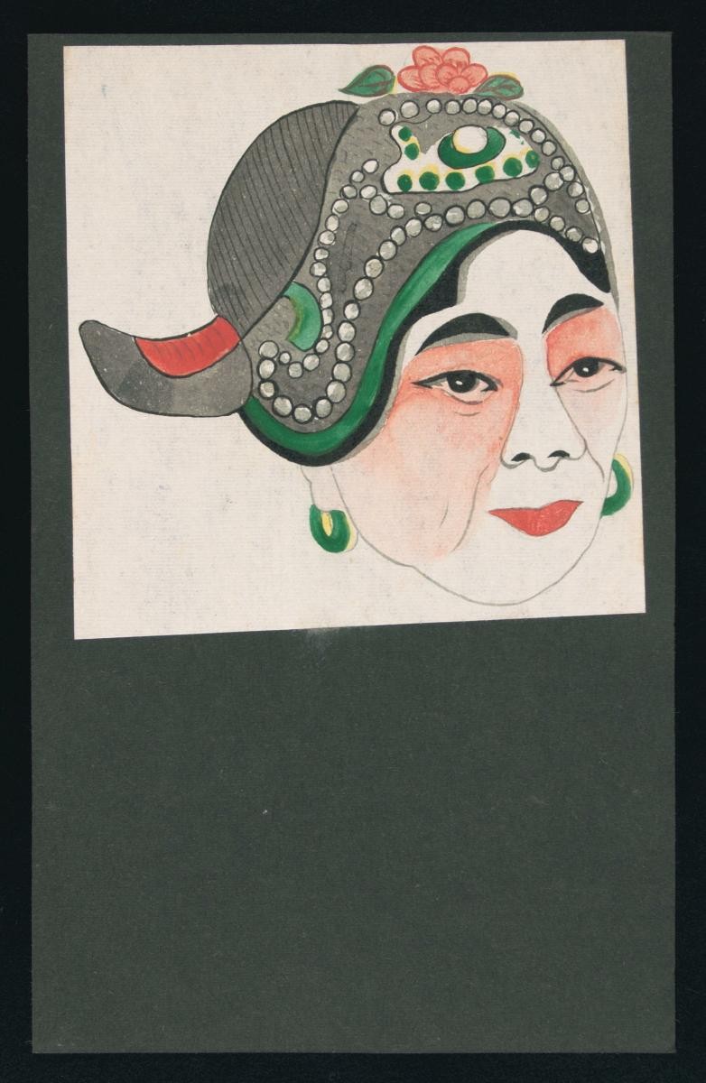 Opera face drawing of Wan Shi (Madam Wan)