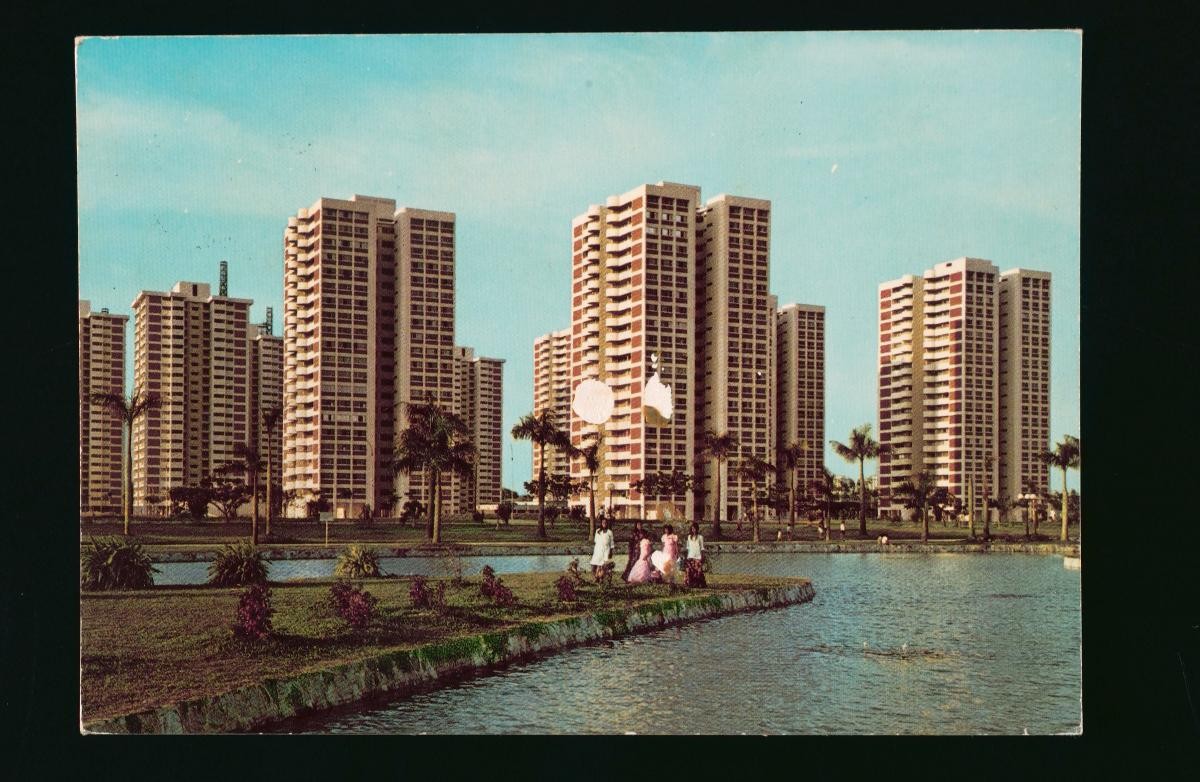The East Coast Park swimming lagoon and the Marine Parade public housing estate