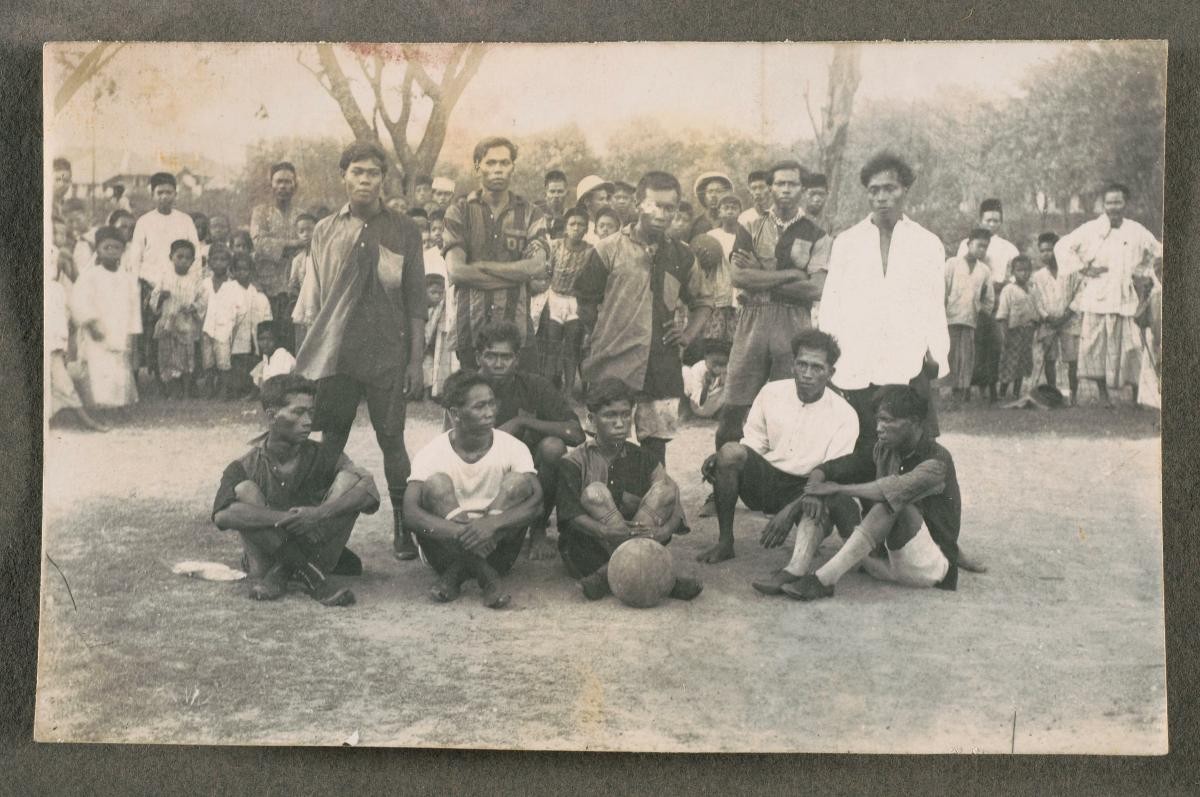 A Malay football team at Tanglin Barracks