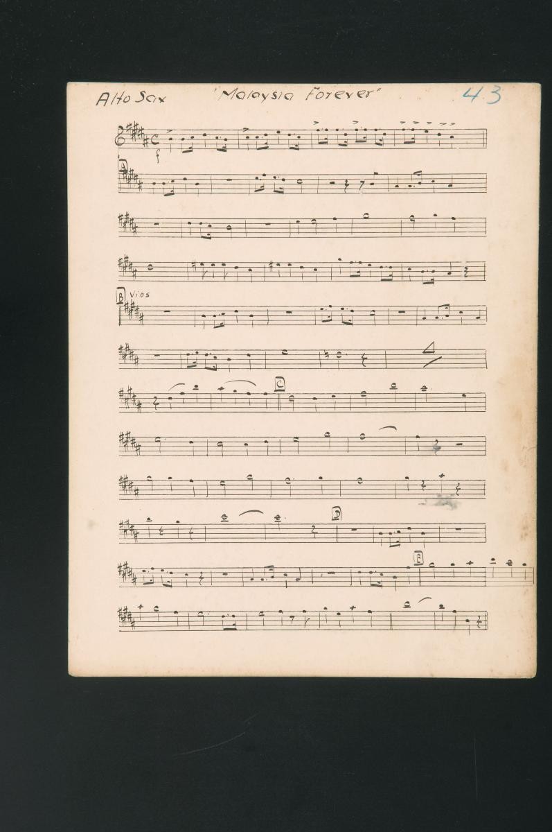 ‘Malaysia Forever’ music score
