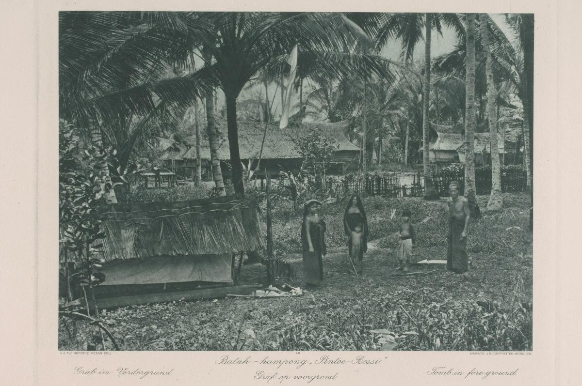 View of a family in a Batak village by C.J. Kleingrothe