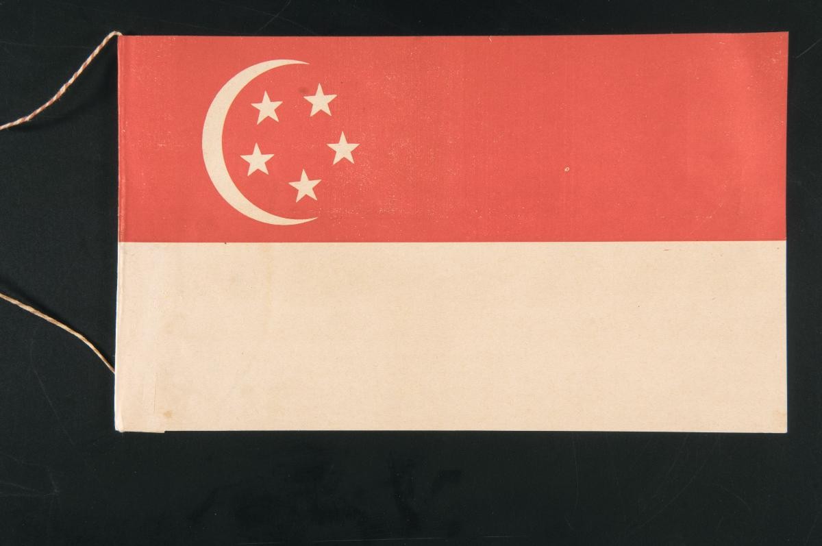 Paper flag of Singapore