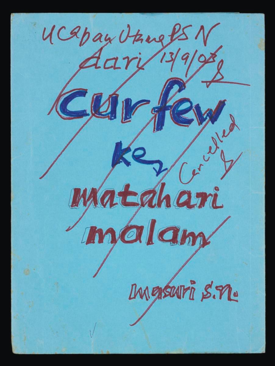 Folder initially meant for a speech on the essay anthology titled "Curfew ke Matahari Malam"