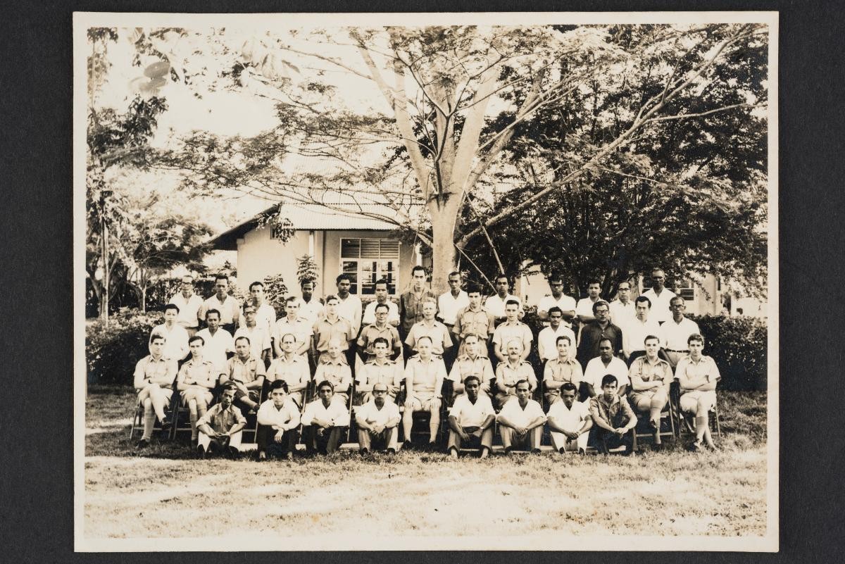 S Gopalakrishnan with the employees of the Far East Air Force (outside the grounds)