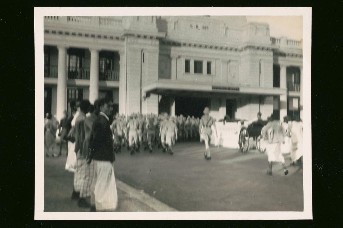 British soldiers marching on the streets