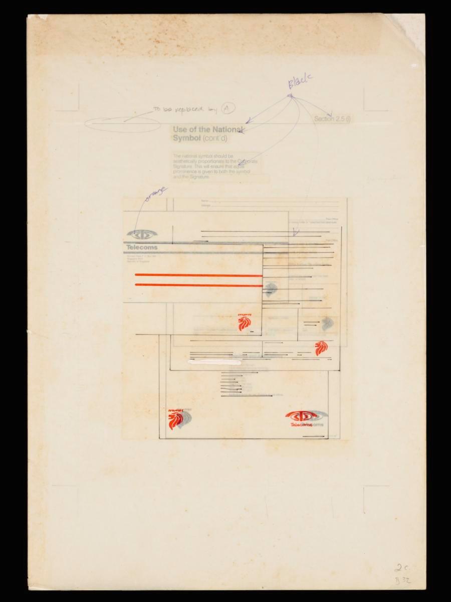 Prototype outlining the application of national symbols on Telecoms corporate stationery