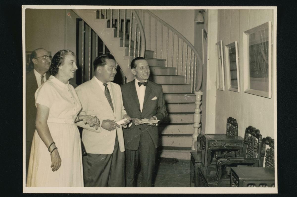 Ho Kok Hoe, President of the Singapore Art Society, at an arts exhibition