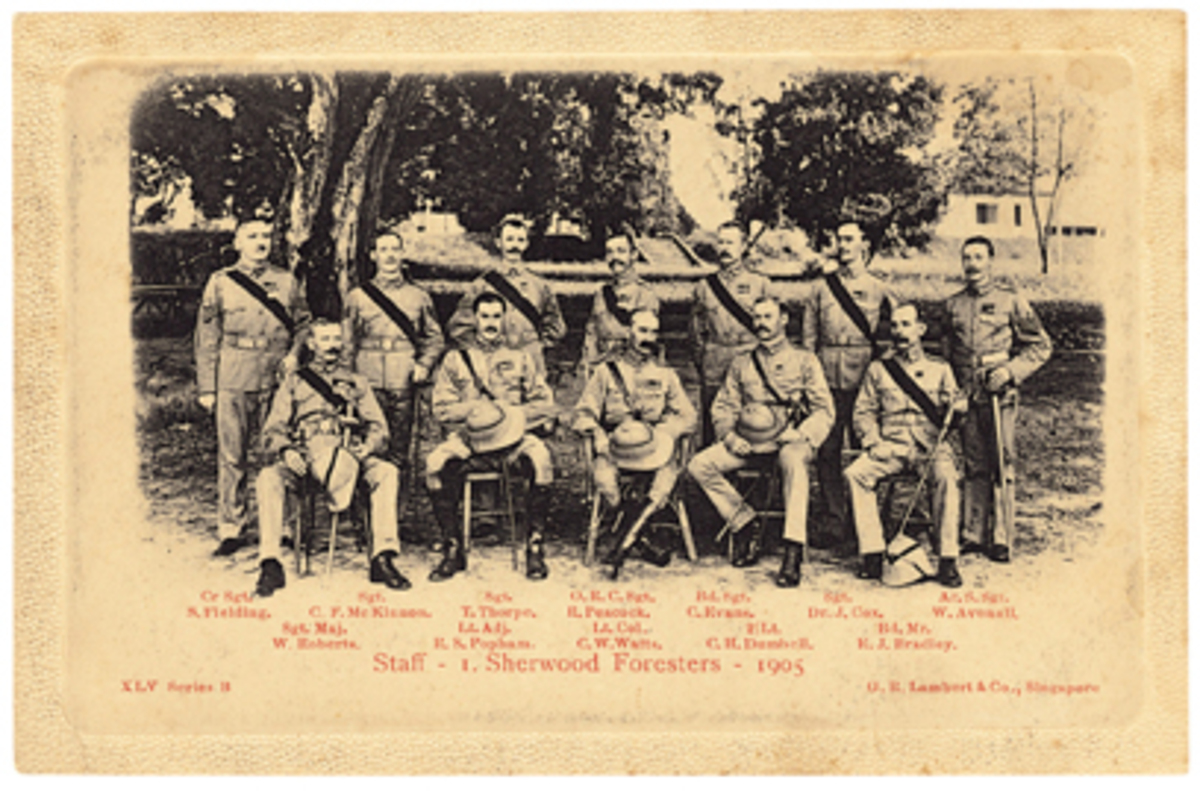 1905 Staff I. Sherwood Foresters Postcard