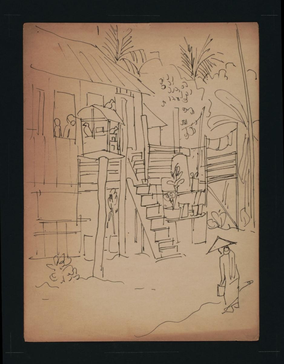 Untitled (Lone Woman outside Kampung)