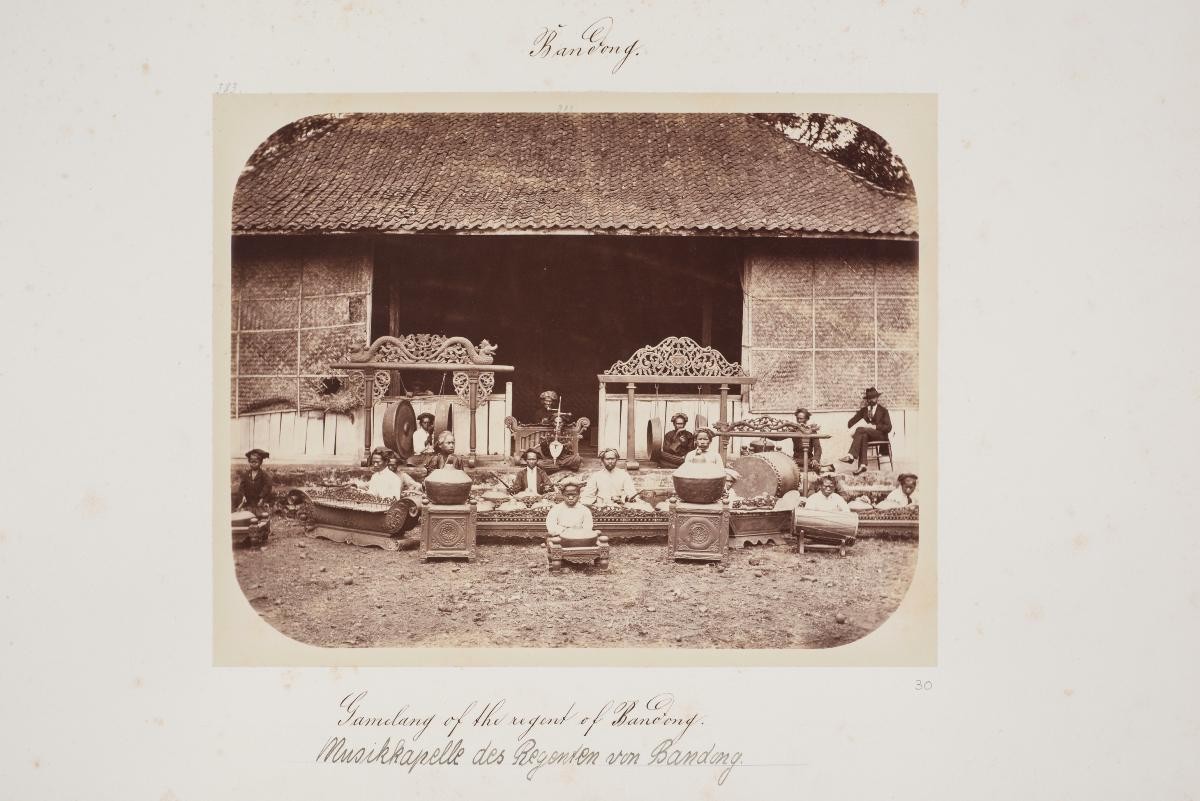 A view of a gamelan orchestra by Woodbury and Page