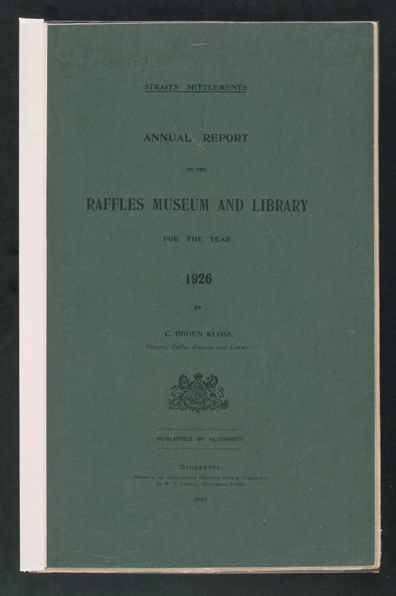 Annual report of Raffles Museum