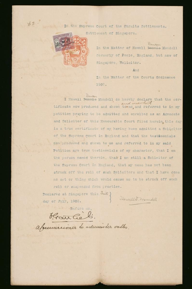 Declaration of Howell Dawson Mundell