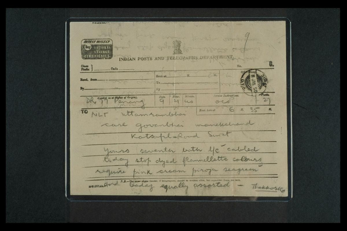 Sri Uttamram Ghelabhai’s correspondence