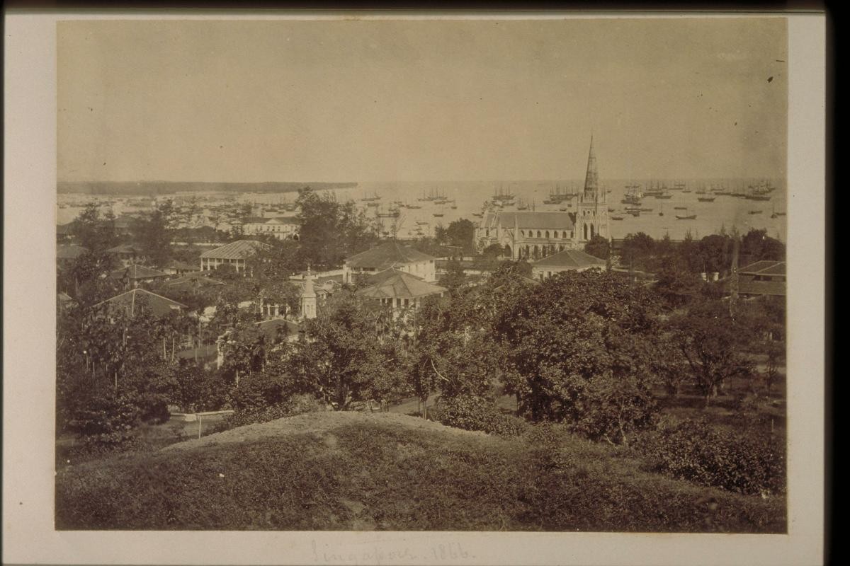 St Andrew's Cathedral as seen from Fort Canning Hill