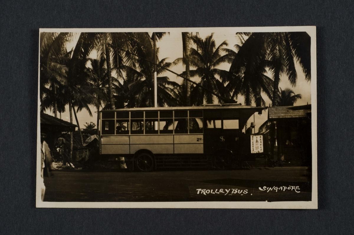 Postcard of a trolley bus