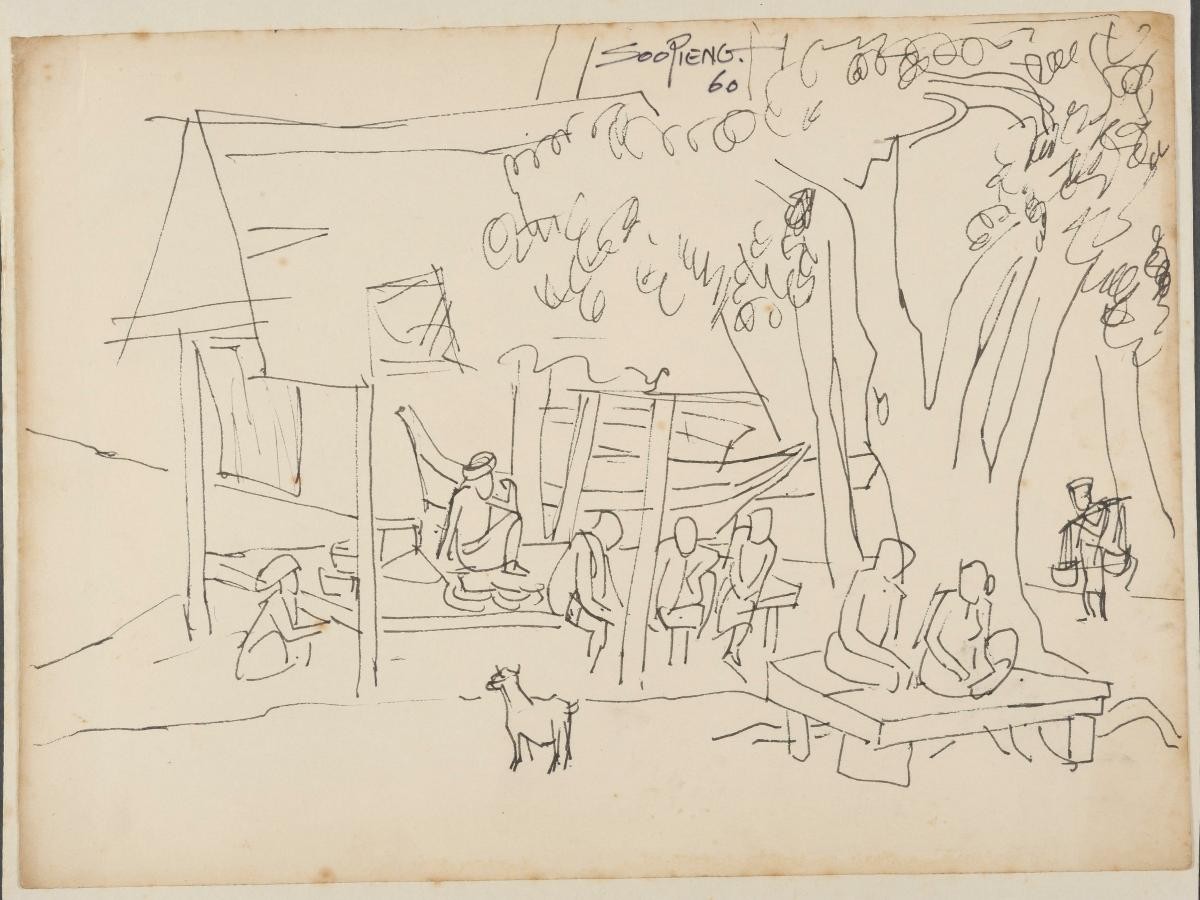 Untitled (One Peddler, One Goat and Seven People Resting)