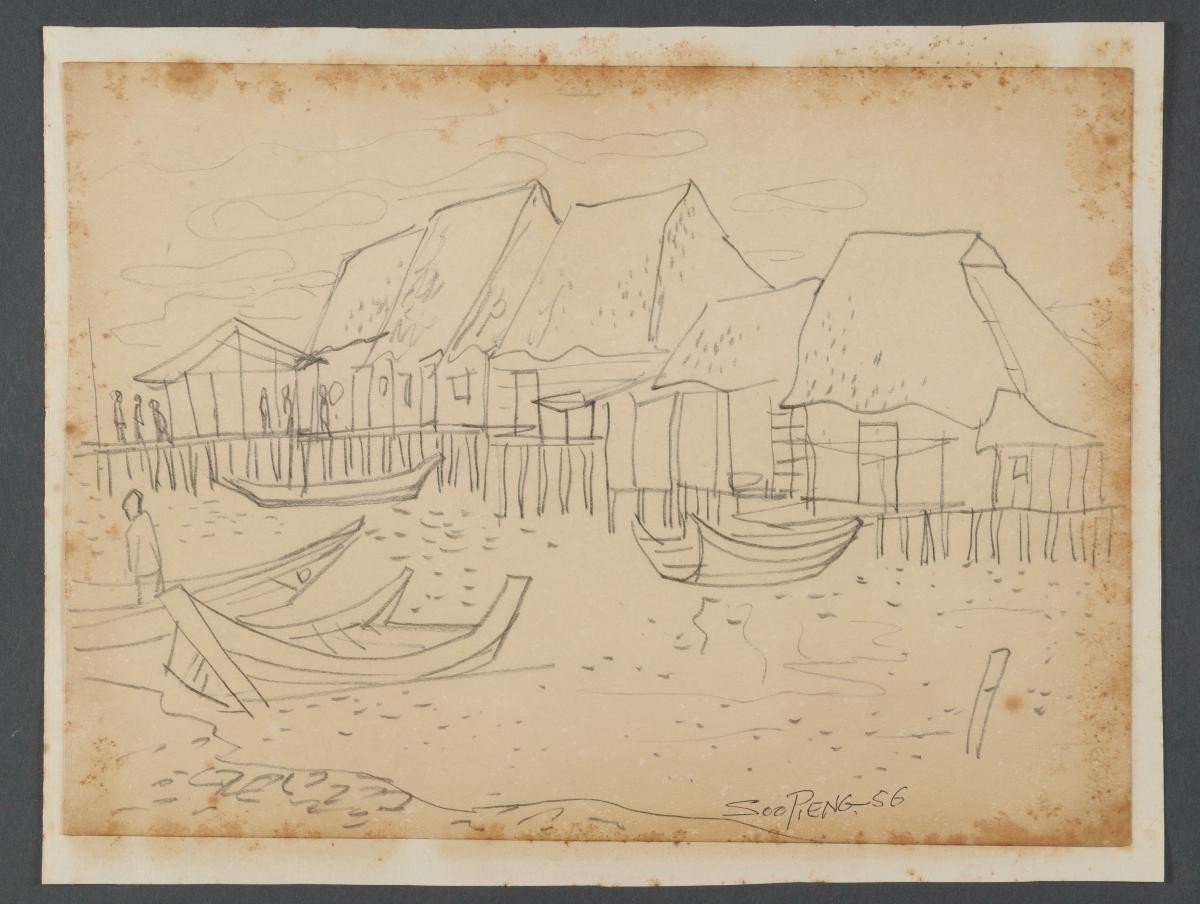 Untitled (Kelong with Three Boats)