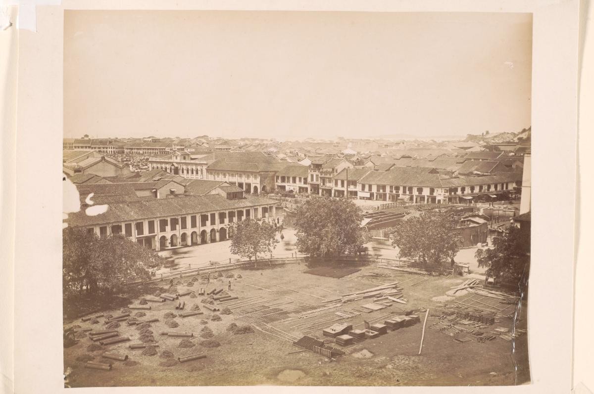Bridge under construction in the town centre