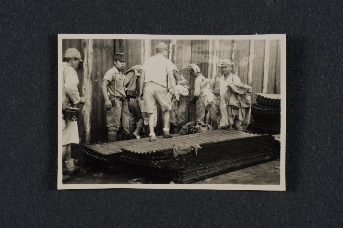Photograph of Japanese soldiers after their surrender