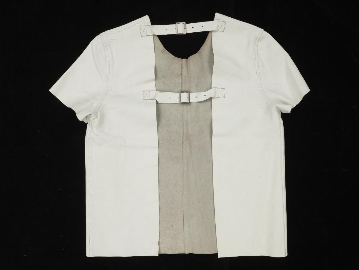 Comme des Garcons Homme Plus white leather “bondage" shirt