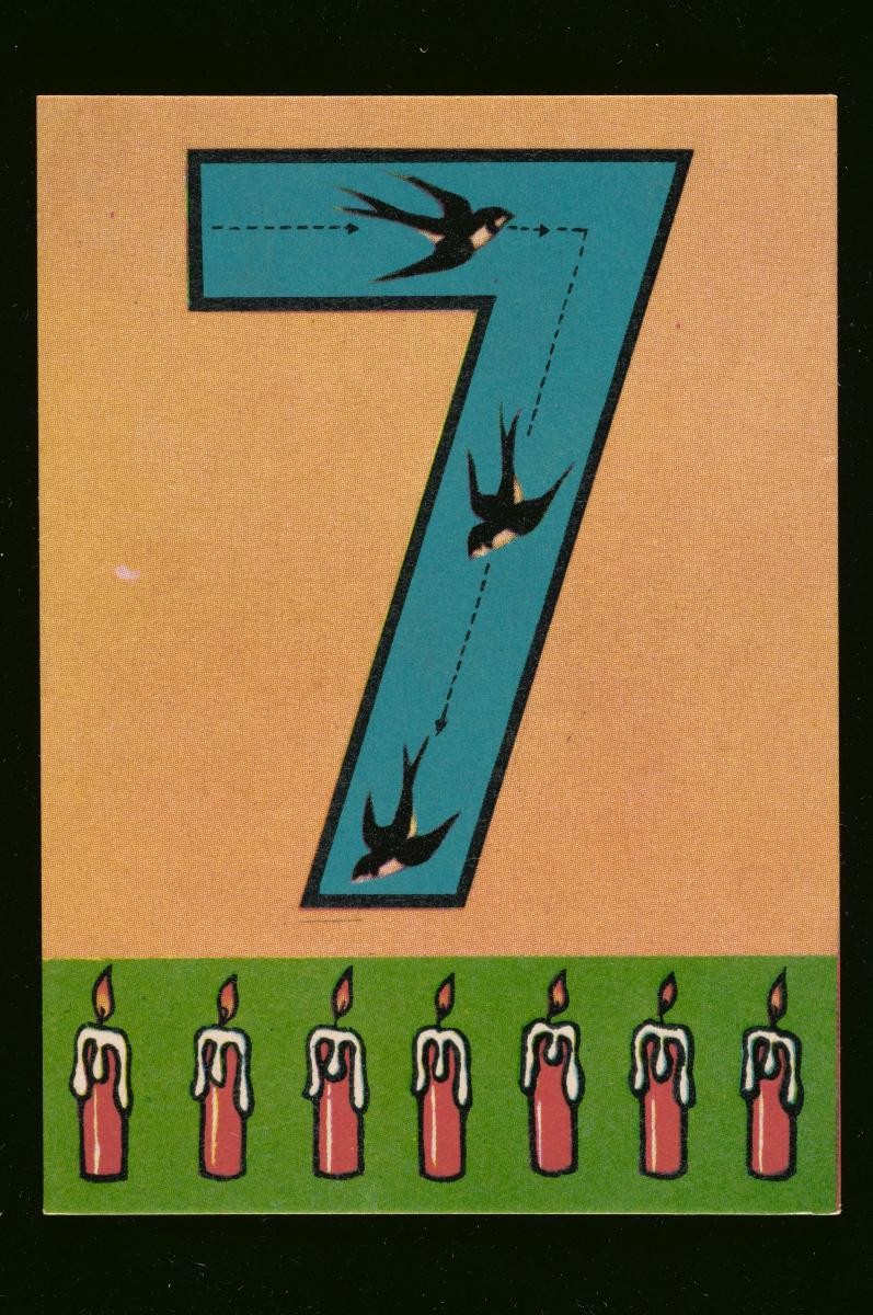 Number and picture card game for children