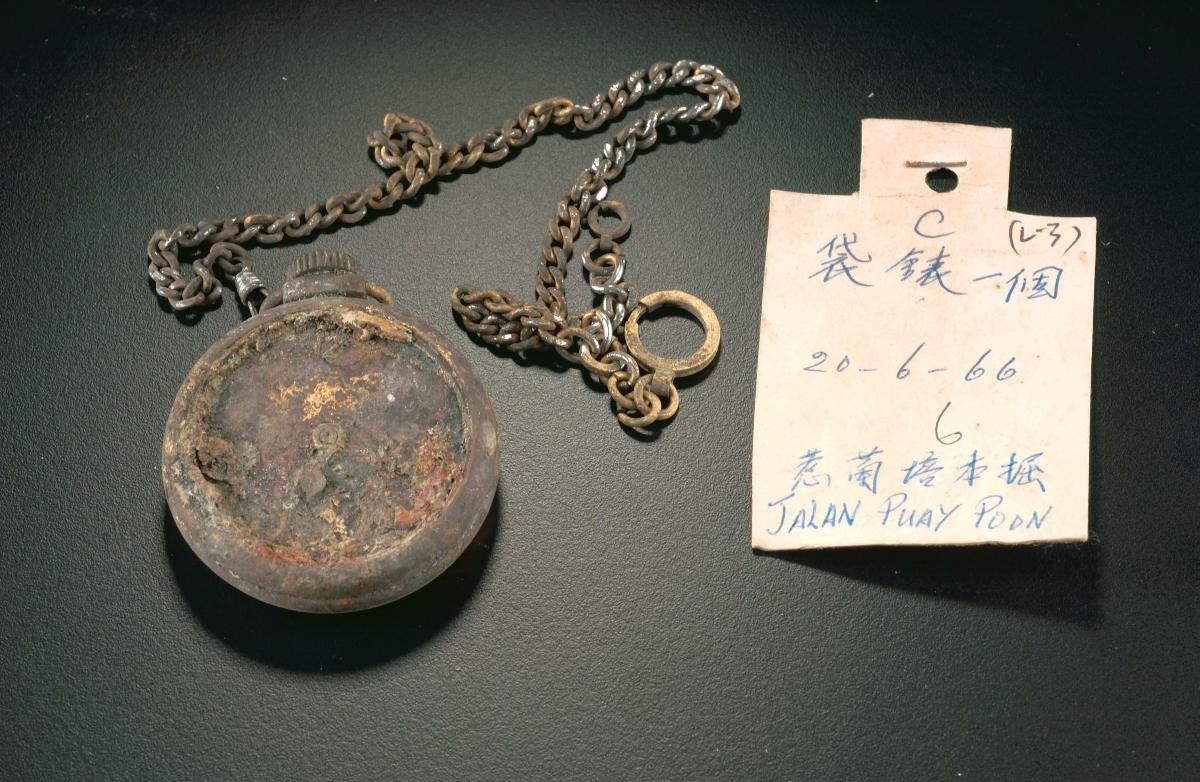 A pocket watch with a chain