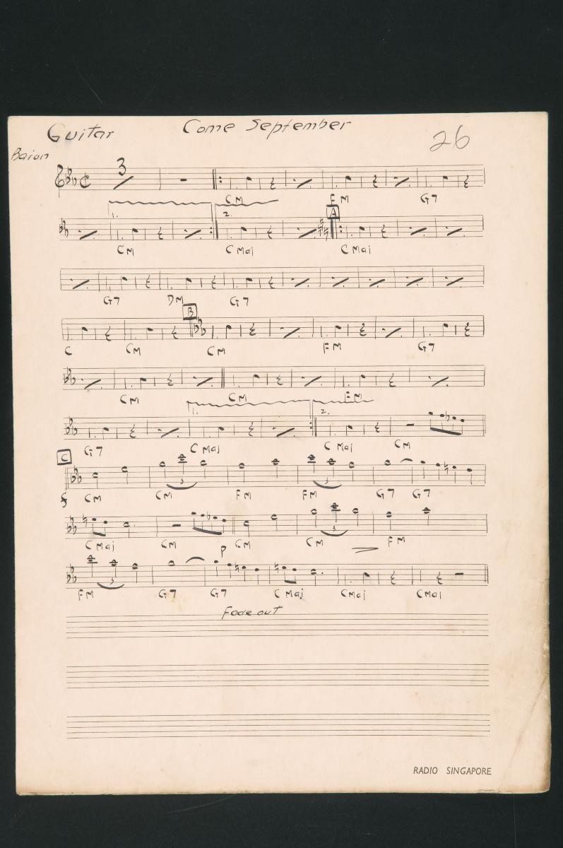 ‘Come September’ music score