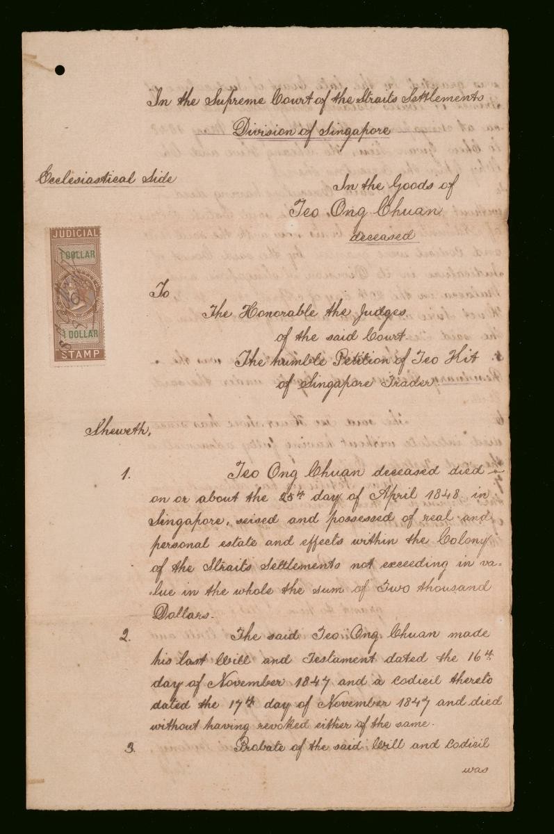Petition of Teo Kit
