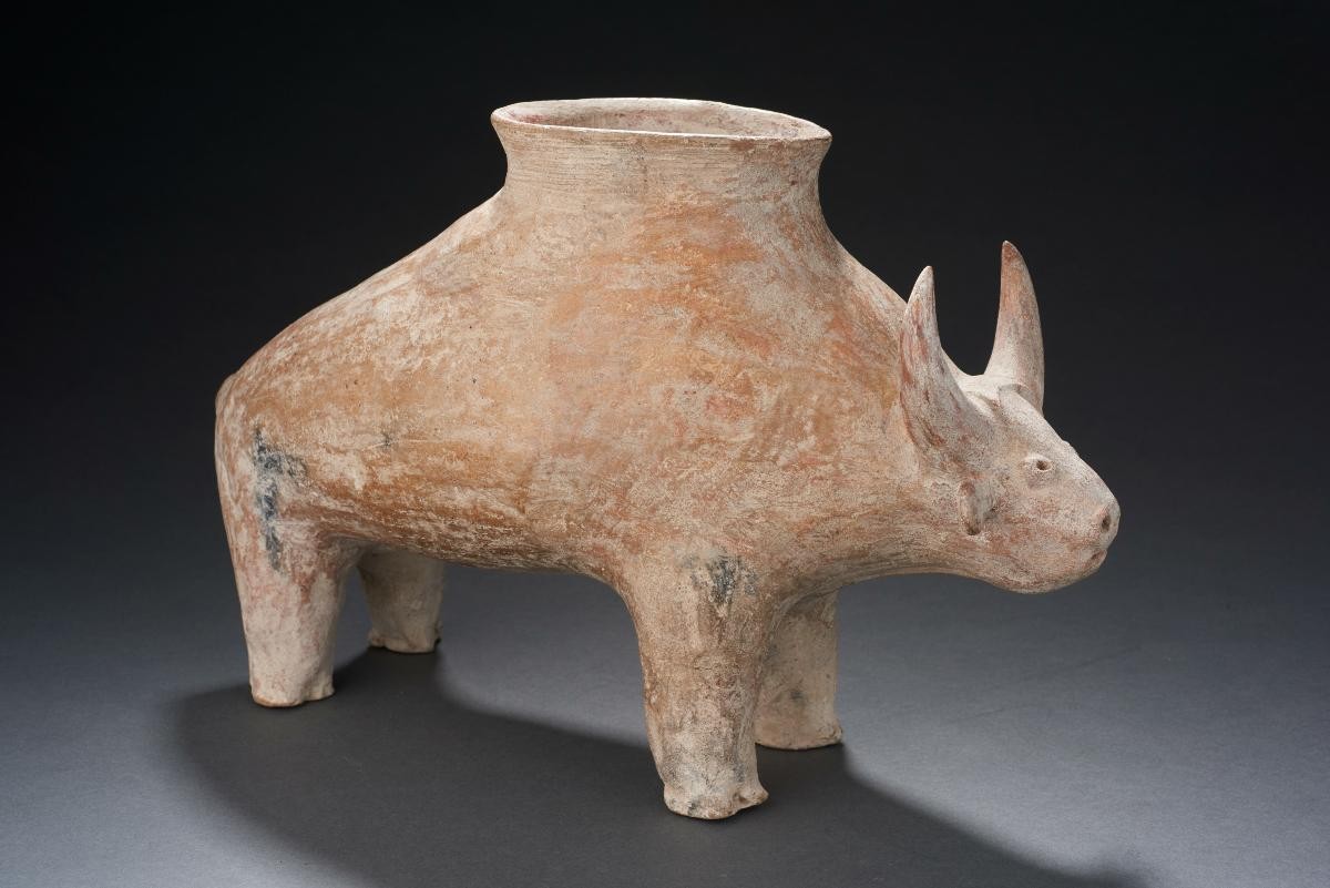 Vessel in the shape of a water buffalo
