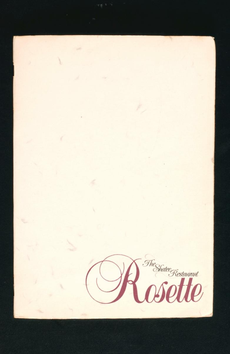 Menu from Rosette: The Shatec Restaurant