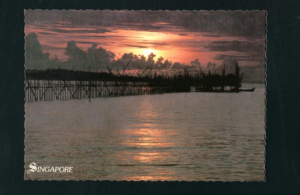 View of a fishing trap off Changi Beach