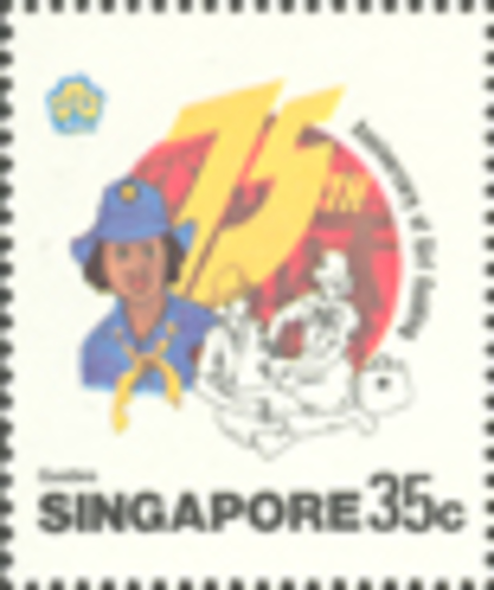75th Anniversary of Girl Guiding - "Stylised 75th Anniversary Logo and Girl Guide Activities"