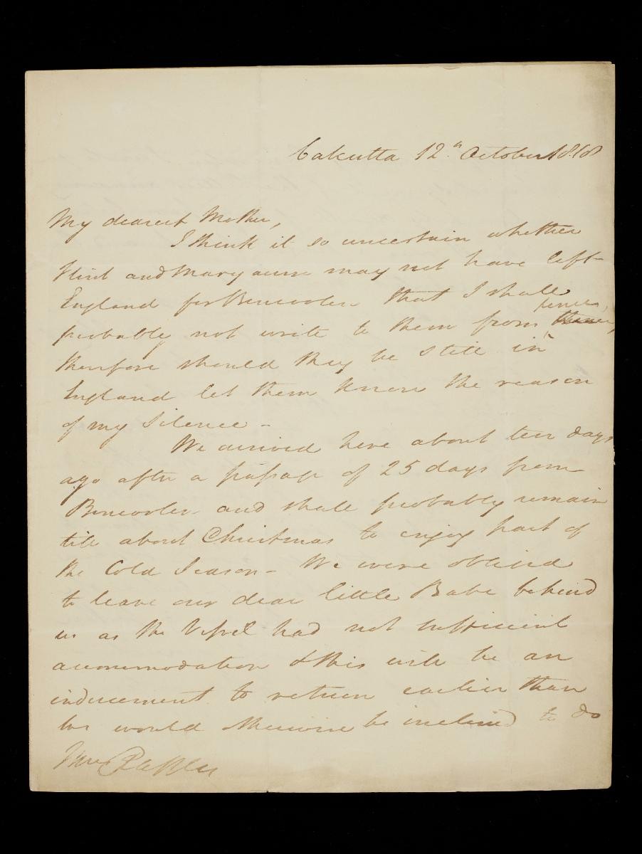 Letter from Thomas Stamford Raffles to Ann Raffles