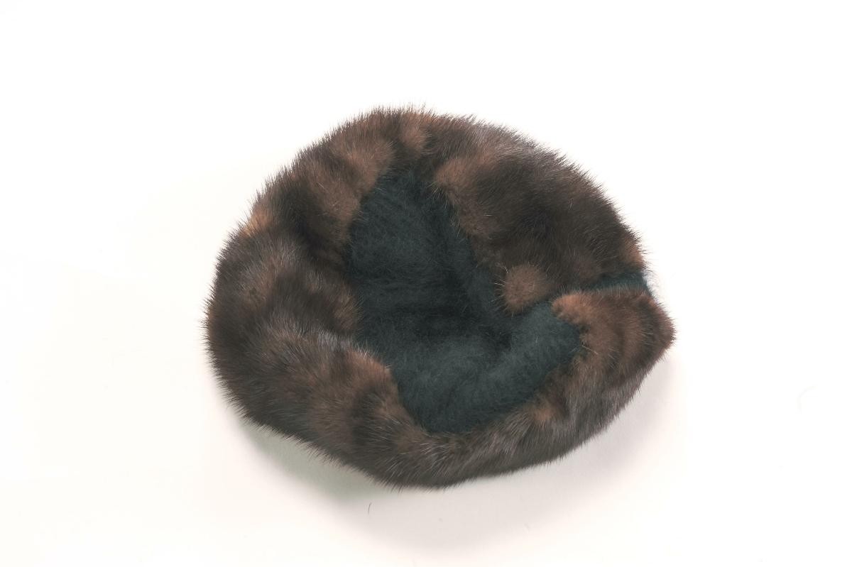 A brown Fredrica mink cap