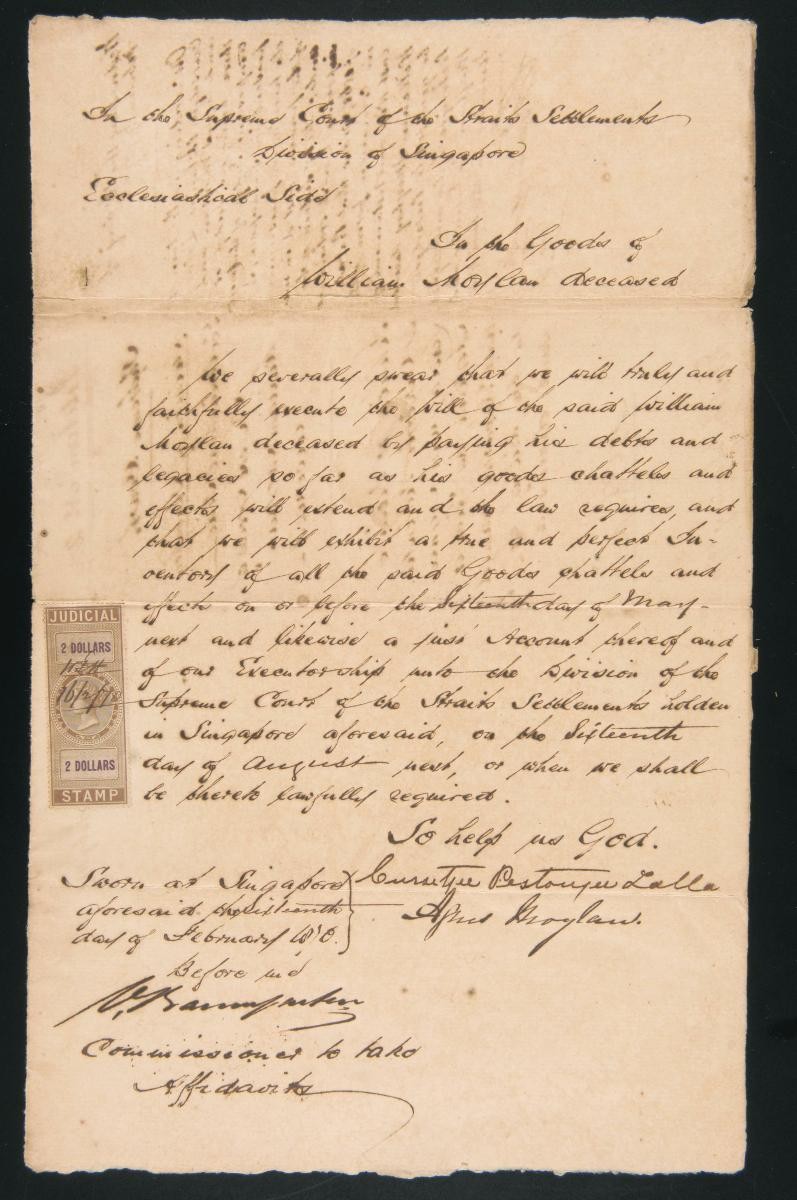 Oath sworn by Agnes Moylan and others