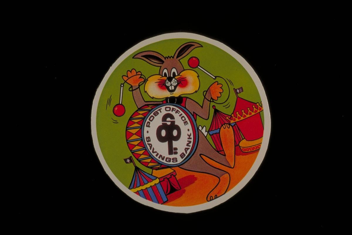 POSBank sticker for the National School Savings Campaign