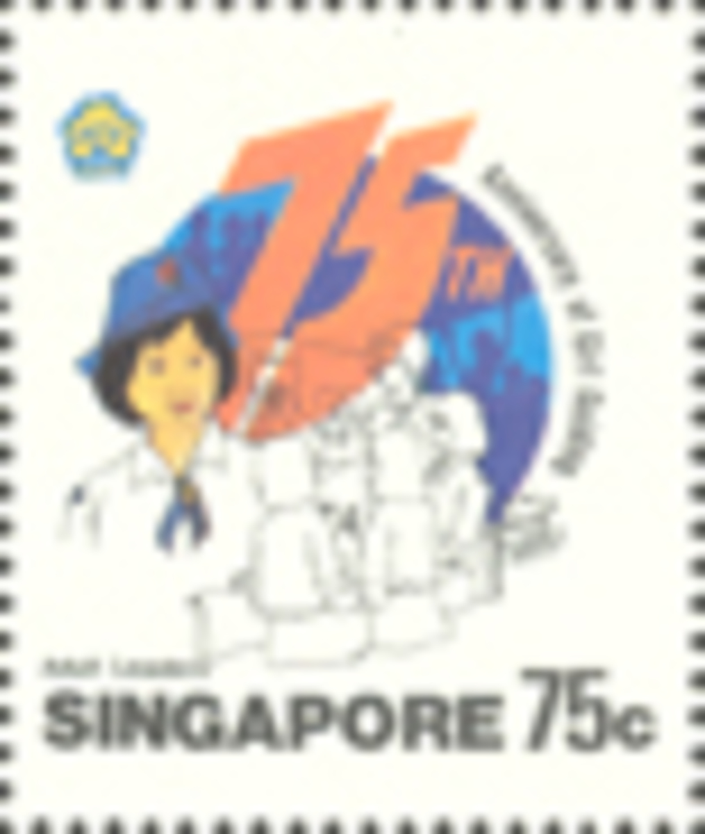 75th Anniversary of Girl Guiding - "Stylised 75th Anniversary Logo and Girl Guide Activities"