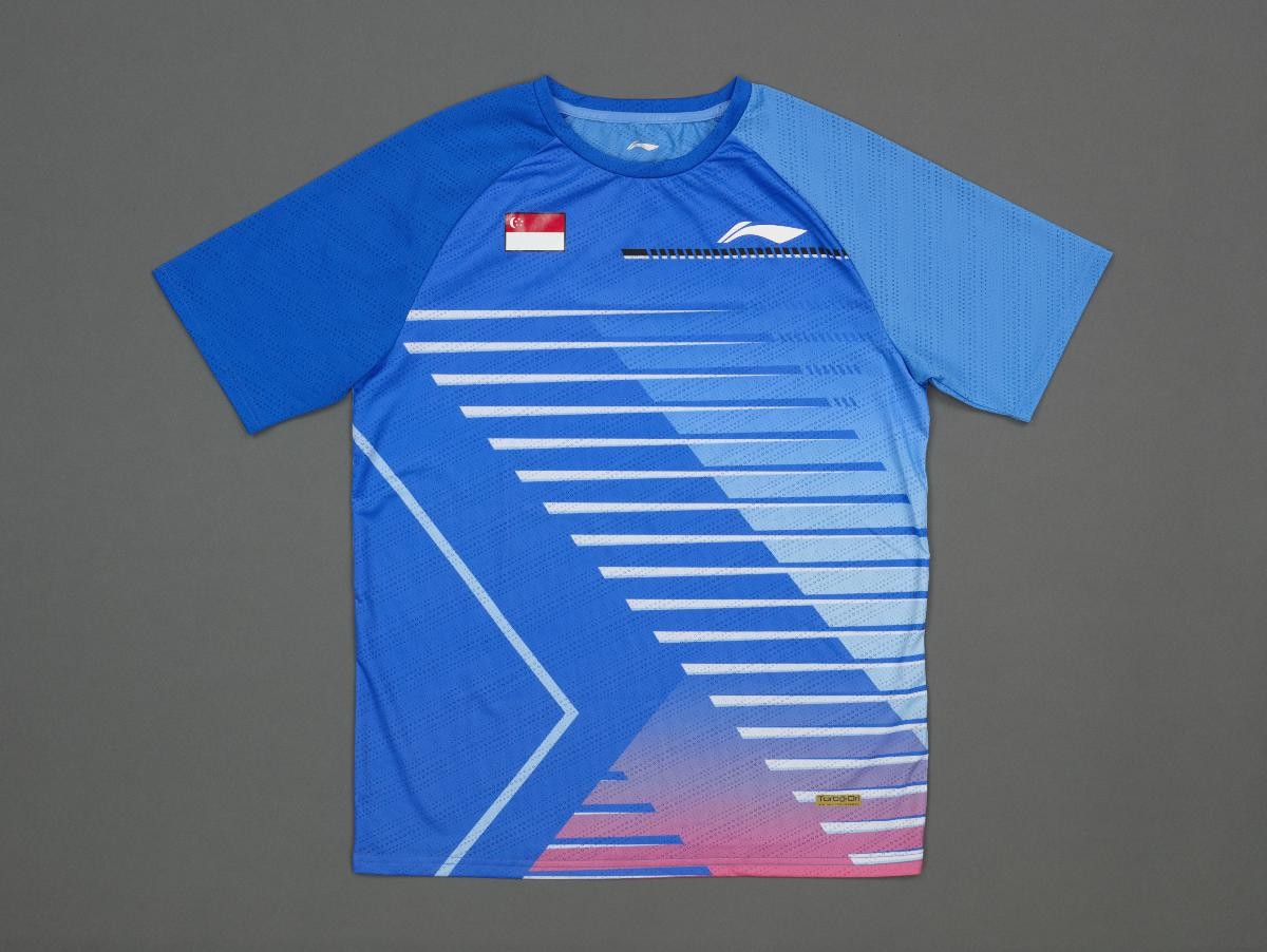 Autographed jersey worn by Terry Hee Yong Kai during the mixed doubles gold medal badminton match at the 2022 Commonwealth Games