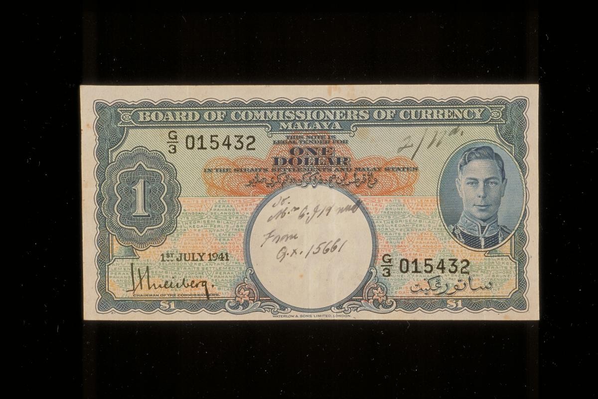 Autographed currency note