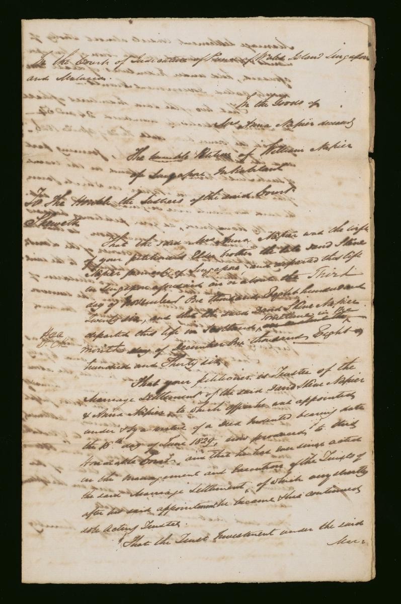 Petition of William Napier
