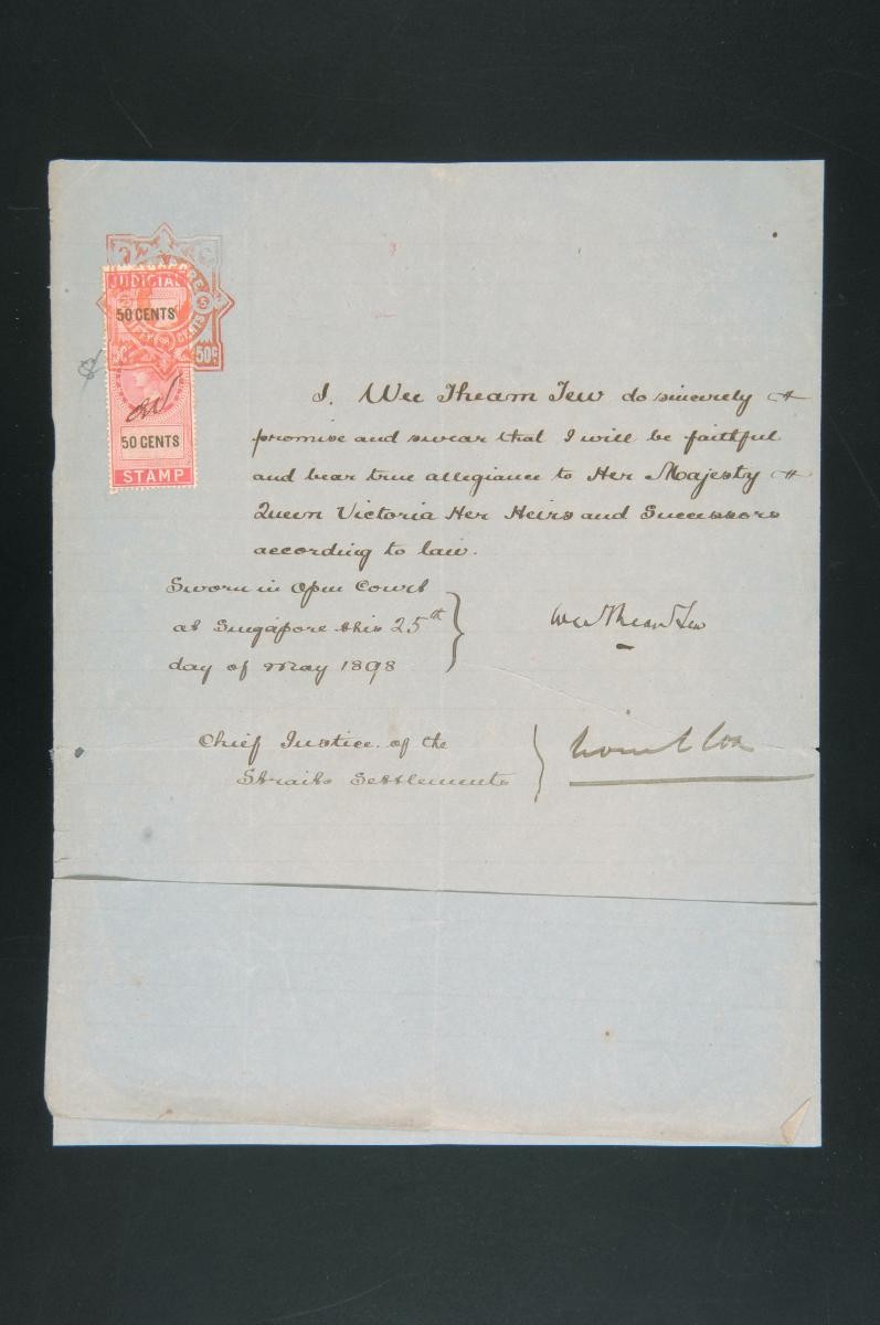 Oath sworn by Wee Theam Tew