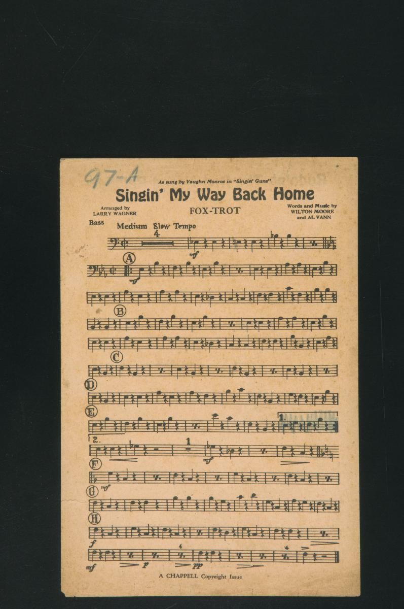 ‘Singin' My Way Back Home’ music score