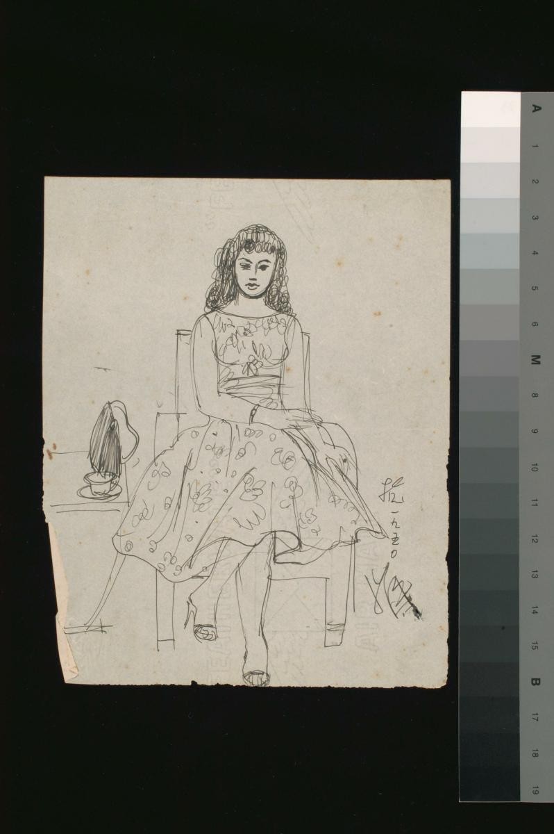 Lady Sitting on a Sofa