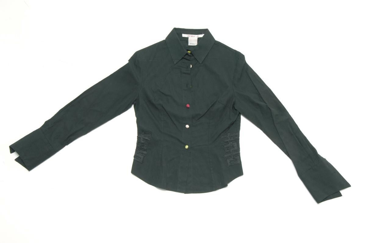 Jenny Ji black long-sleeved blouse